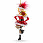 Woman in Santa Dress Dancing Glass Christmas Ornament