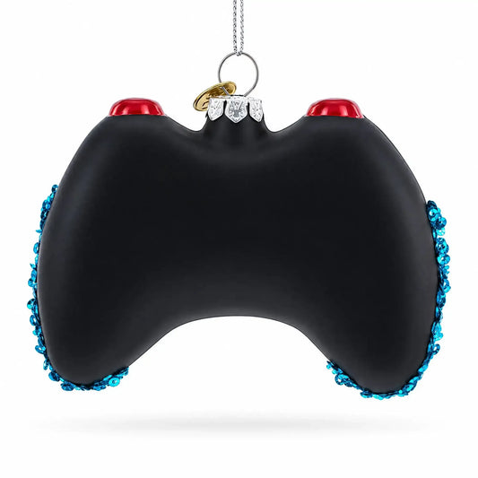 Sleek Black Video Game Controller Glass Christmas Ornament BestPysanky Default Title Default Title-