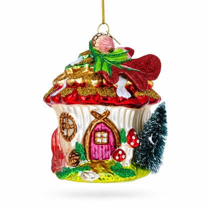 Fairy House Nestled in a Woodland Glade Glass Christmas Ornament