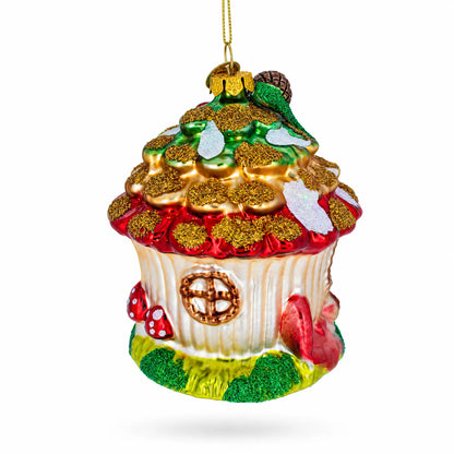 Fairy House Nestled in a Woodland Glade Glass Christmas Ornament