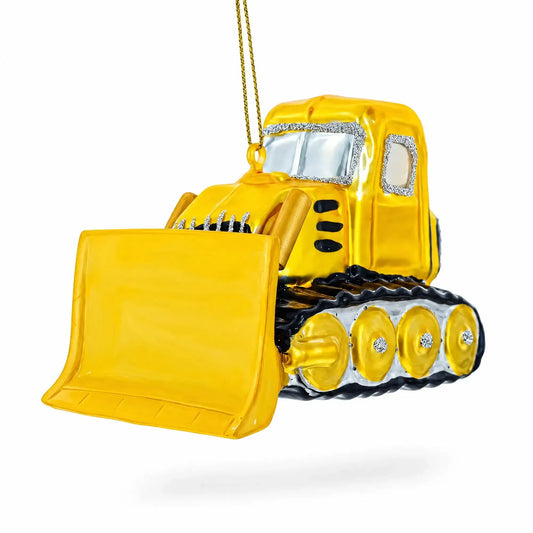 Bulldozer Glass Christmas Ornament BestPysanky Default Title Default Title-