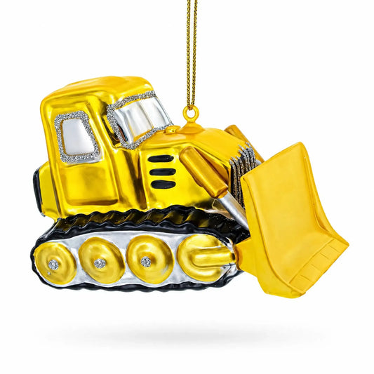 Bulldozer Glass Christmas Ornament BestPysanky Default Title Default Title-