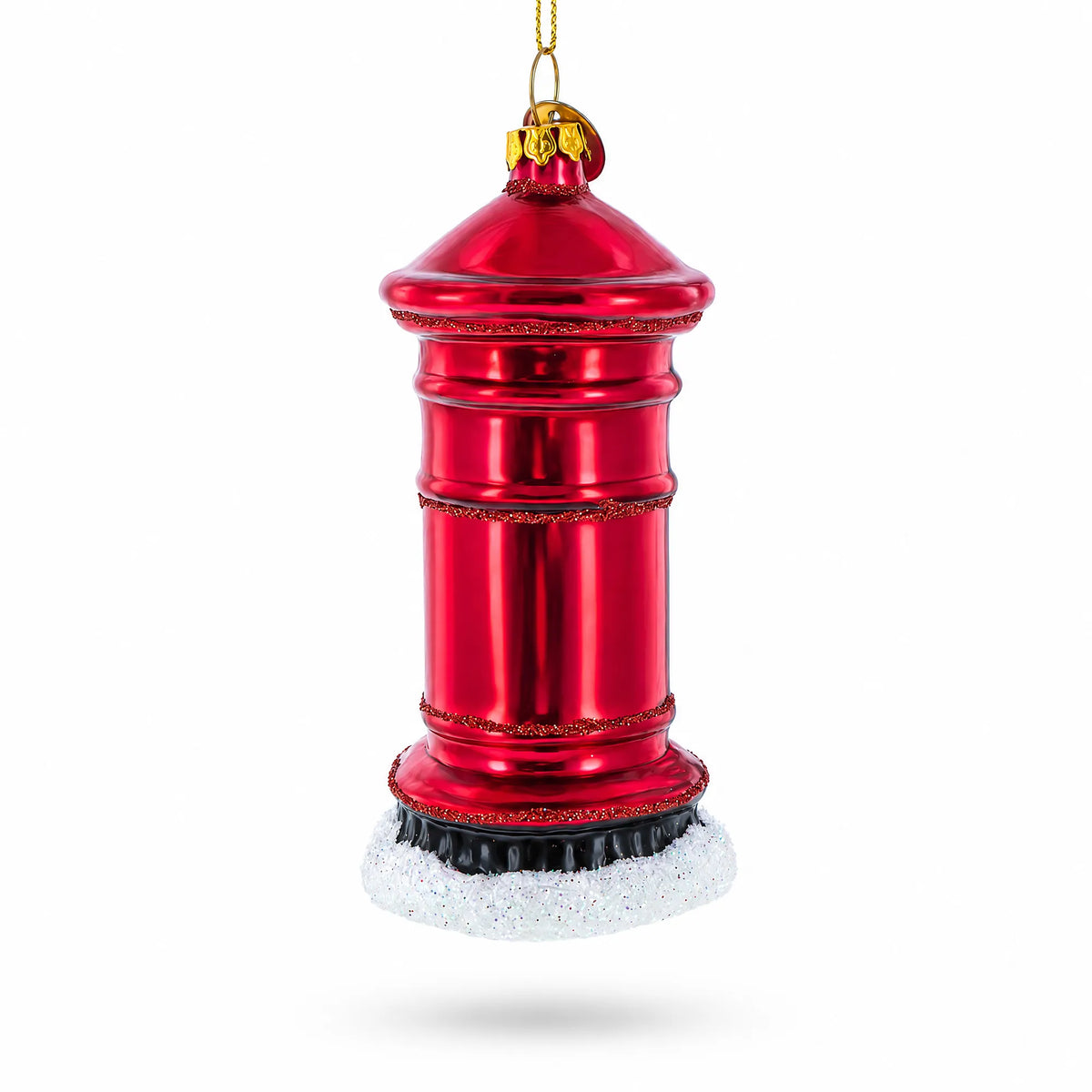 Red Mailbox with Letter to Santa Glass Christmas Ornament