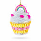 Delightful Sprinkled Cupcake with Rainbow Glass Christmas Ornament