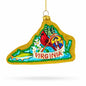 State of Virginia Symbols, USA Glass Christmas Ornament