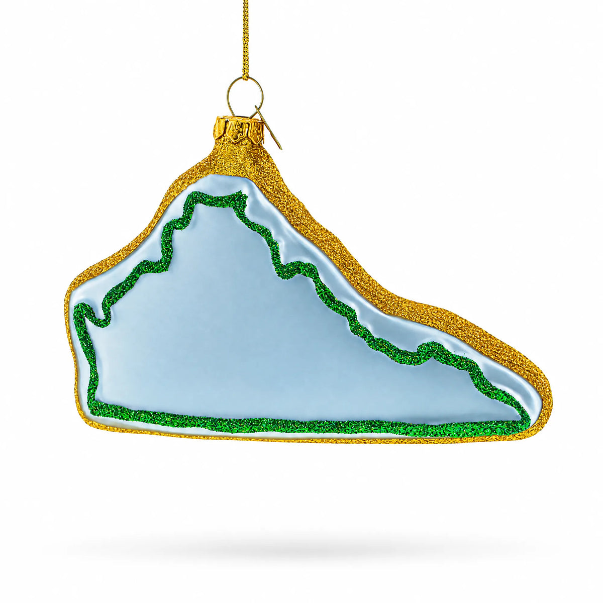 State of Virginia Symbols, USA Glass Christmas Ornament