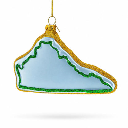 State of Virginia Symbols, USA Glass Christmas Ornament