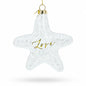 Radiant White Star "Love" Glass Christmas Ornament