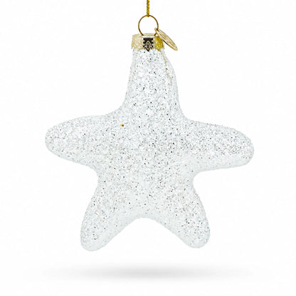 Radiant White Star "Love" Glass Christmas Ornament