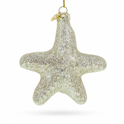 Golden Gleaming Star "Joy" Glass Christmas Ornament