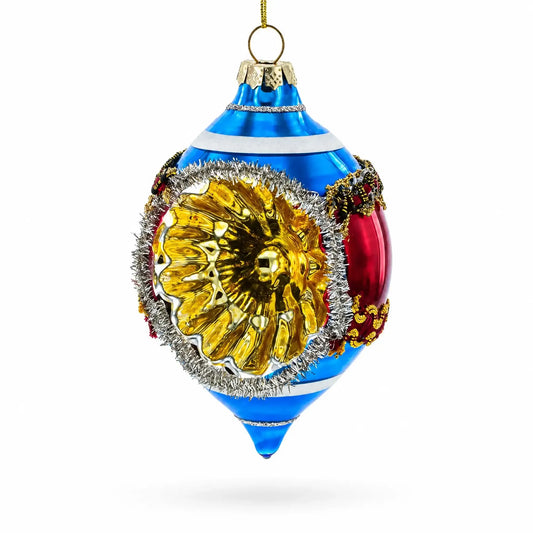 Retro Reflection Blue Retro-Inspired Glass Christmas Ornament BestPysanky Default Title Default Title-