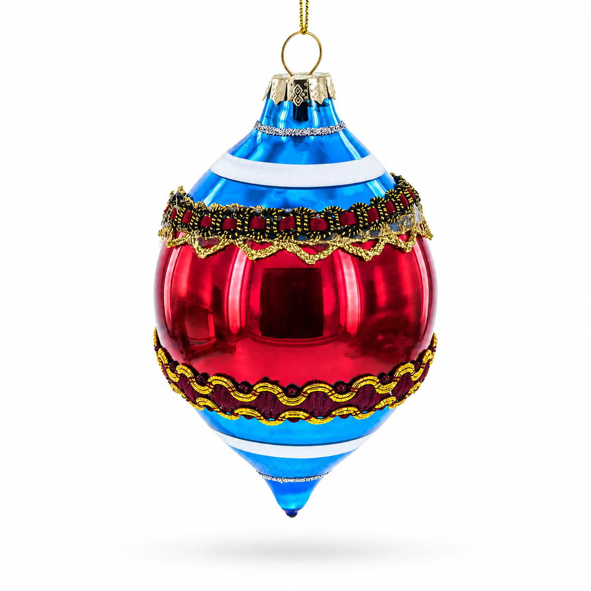Retro Reflection Blue Retro-Inspired Glass Christmas Ornament