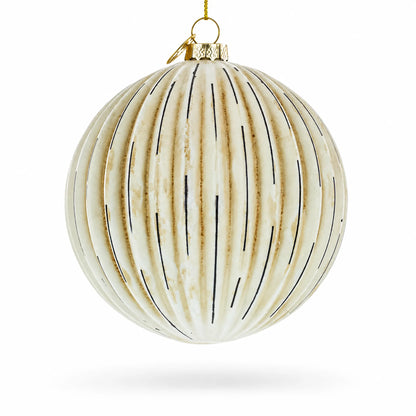 Antique-Style Ribbed Glass Ball Christmas Ornament