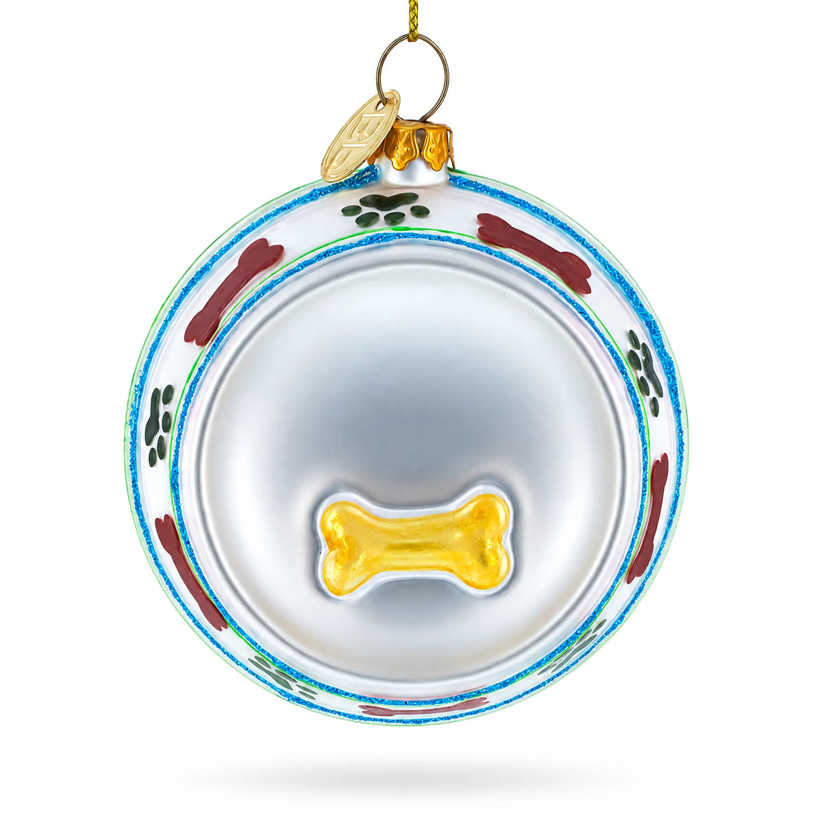 Bowl White Bone Glass Christmas Ornament