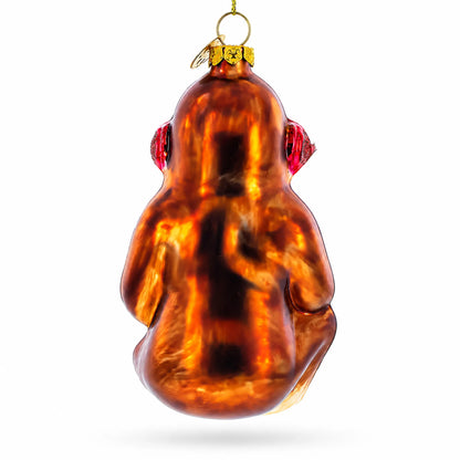 Monkey Video Gamer Glass Christmas Ornament
