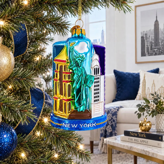 Landmarks of New York City Glass Christmas Ornament BestPysanky Default Title Default Title-