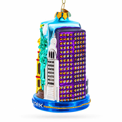 Landmarks of New York City Glass Christmas Ornament