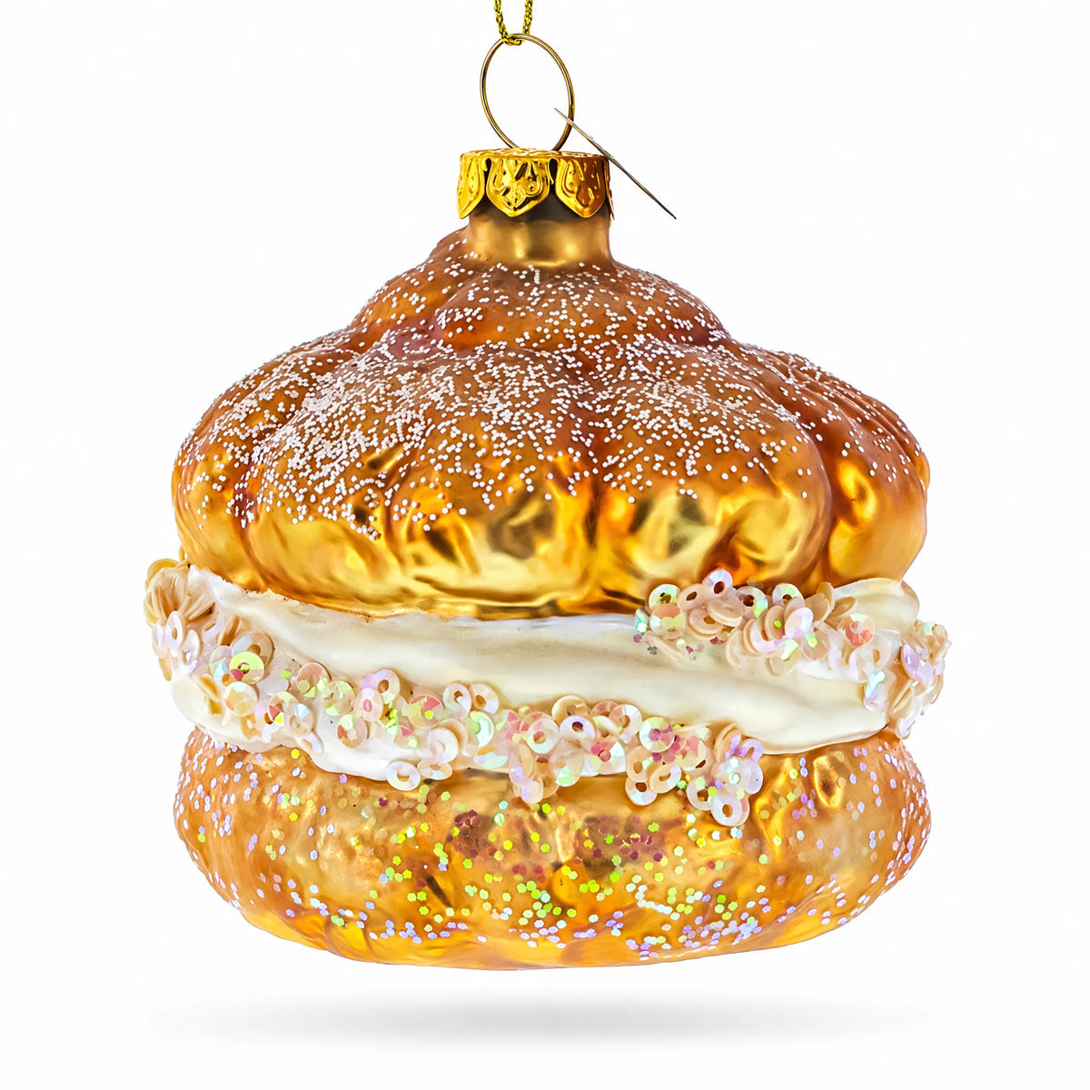 Whipping Cream Pastry Glass Christmas Ornament