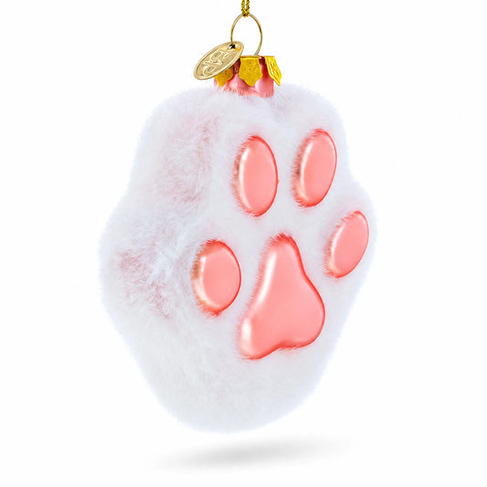 White Paw Glass Christmas Ornament BestPysanky Default Title Default Title-
