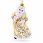 Santa in Golden Coat Glass Christmas Ornament