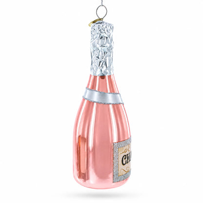 Pink Sparkling Wine Glass Christmas Ornament