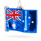 Waving Flag of Australia Glass Christmas Ornament