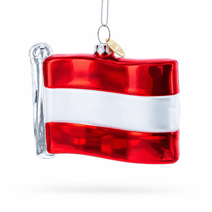Waving Flag of Austria Glass Christmas Ornament