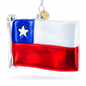 Waving Flag of Chile Glass Christmas Ornament