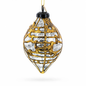 Rustic Teardrop with Gold Filigree Clear Glass Christmas Ornament