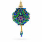 Royal Blue Jeweled  Gold Filigree Accents and Tassels Christmas Ornament