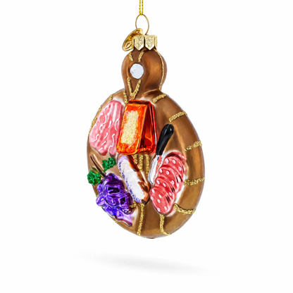 Charcuterie Board Glass Christmas Ornament