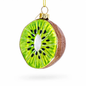 Kiwi Slice Glass Christmas Ornament