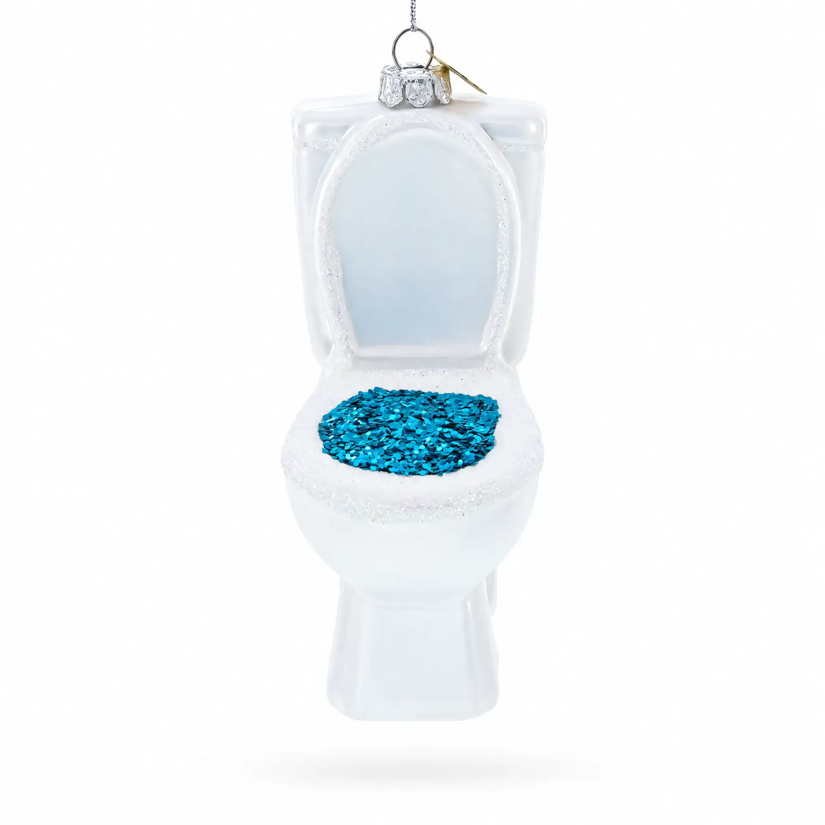 Quirky Toilet Glass Christmas Ornament
