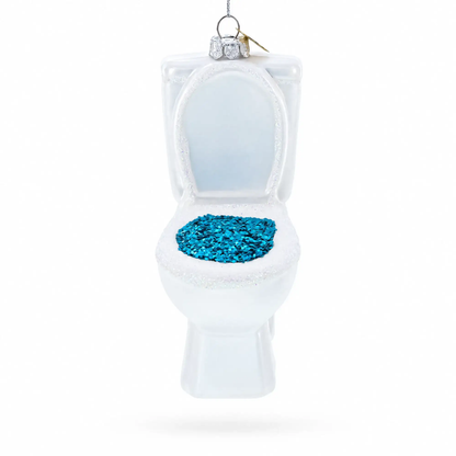 Quirky Toilet Glass Christmas Ornament