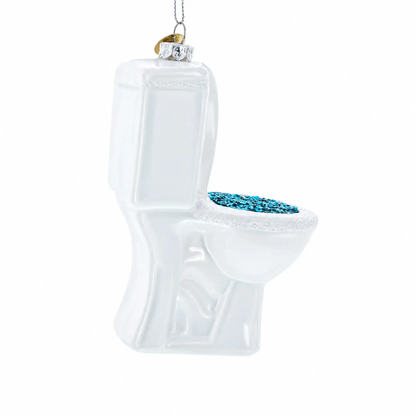 Quirky Toilet Glass Christmas Ornament