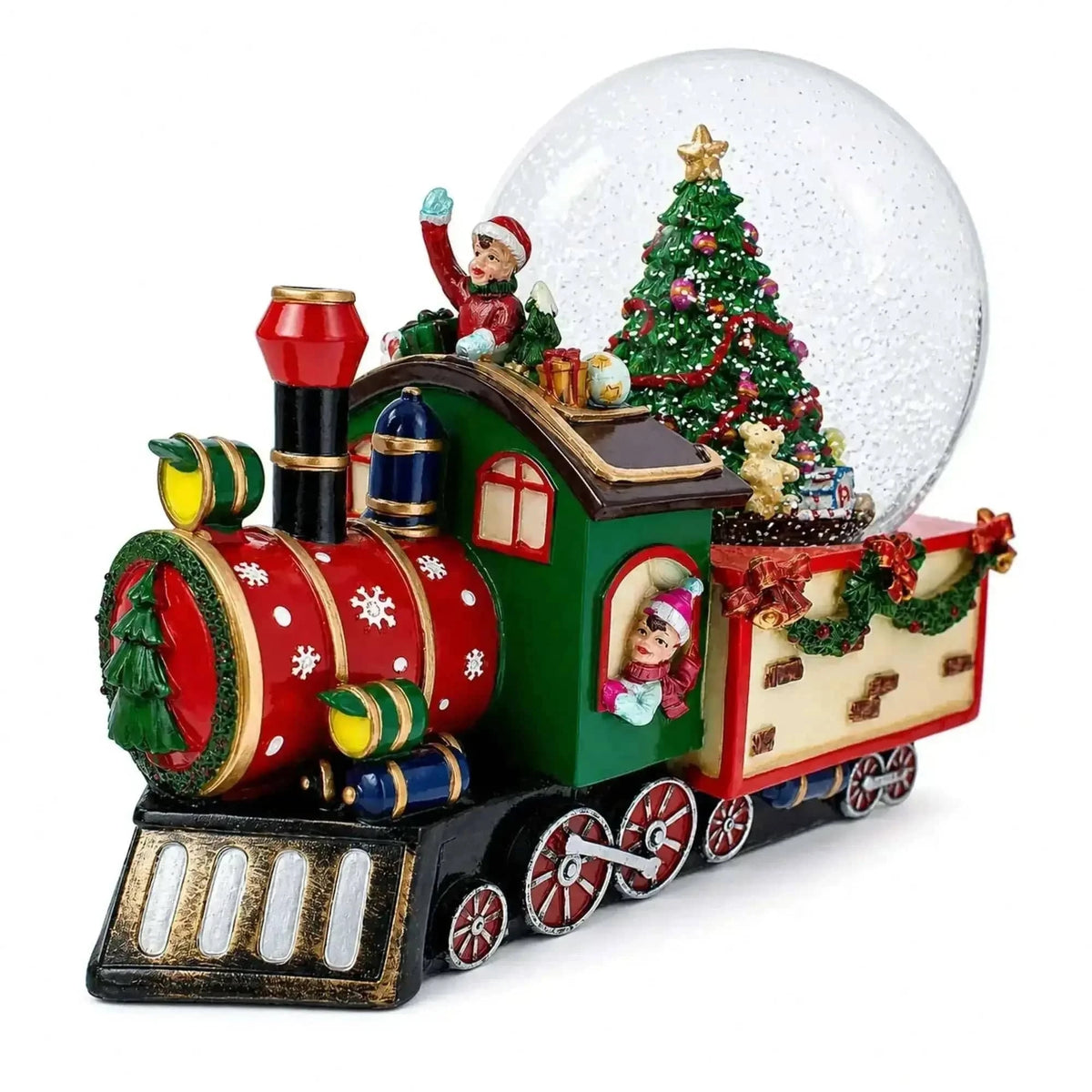 Children Riding Train Musical Christmas Water Snow Globe Cartsfy Inc.