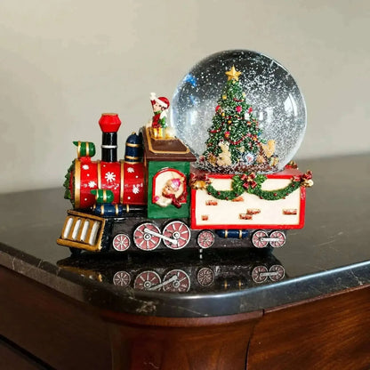 Children Riding Train Musical Christmas Water Snow Globe Cartsfy Inc.