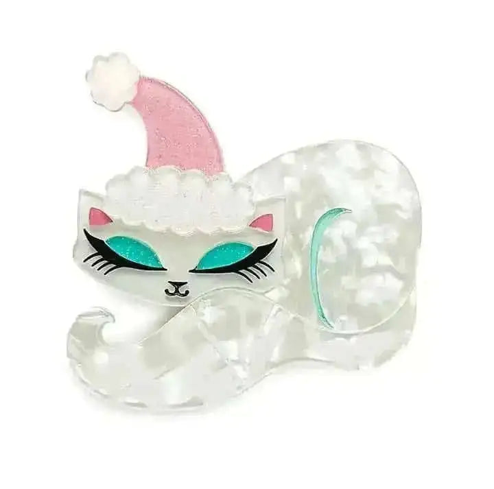 Christmas Cat Nap Brooch by Miss Fluff x Lipstick & Chrome Cartsfy Inc.