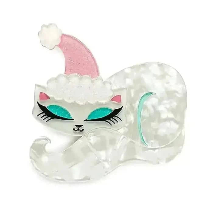 Christmas Cat Nap Brooch by Miss Fluff x Lipstick & Chrome Cartsfy Inc.