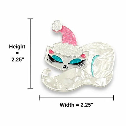 Christmas Cat Nap Brooch by Miss Fluff x Lipstick & Chrome