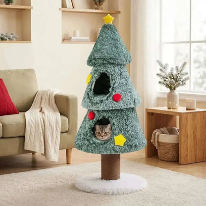 Christmas Cat Tree with 2 Condos & Scratching Post Cartsfy Inc.