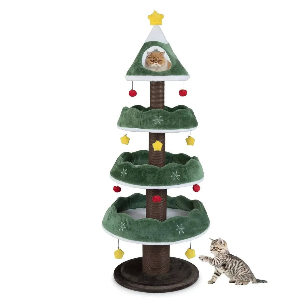 Christmas Cat Tree with 3 Platforms & Top Perch DirectDeals Default Title Default Title-