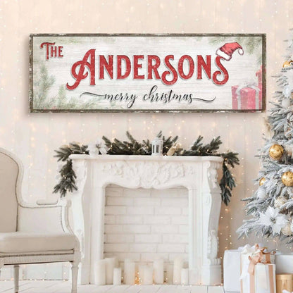 Christmas Family Name Sign V Tailored Canvases 8x24 inch Medium Premium Gallery Wrapped 12x36 inch Medium Premium Gallery Wrapped 16x48 inch Large Premium Gallery Wrapped 8x24 inch Medium Premium Gallery Wrapped-12x36 inch Medium Premium Gallery Wrapped-16x48 inch Large Premium Gallery Wrapped-