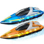 Remote-control racing boat set: blue and orange speed boats