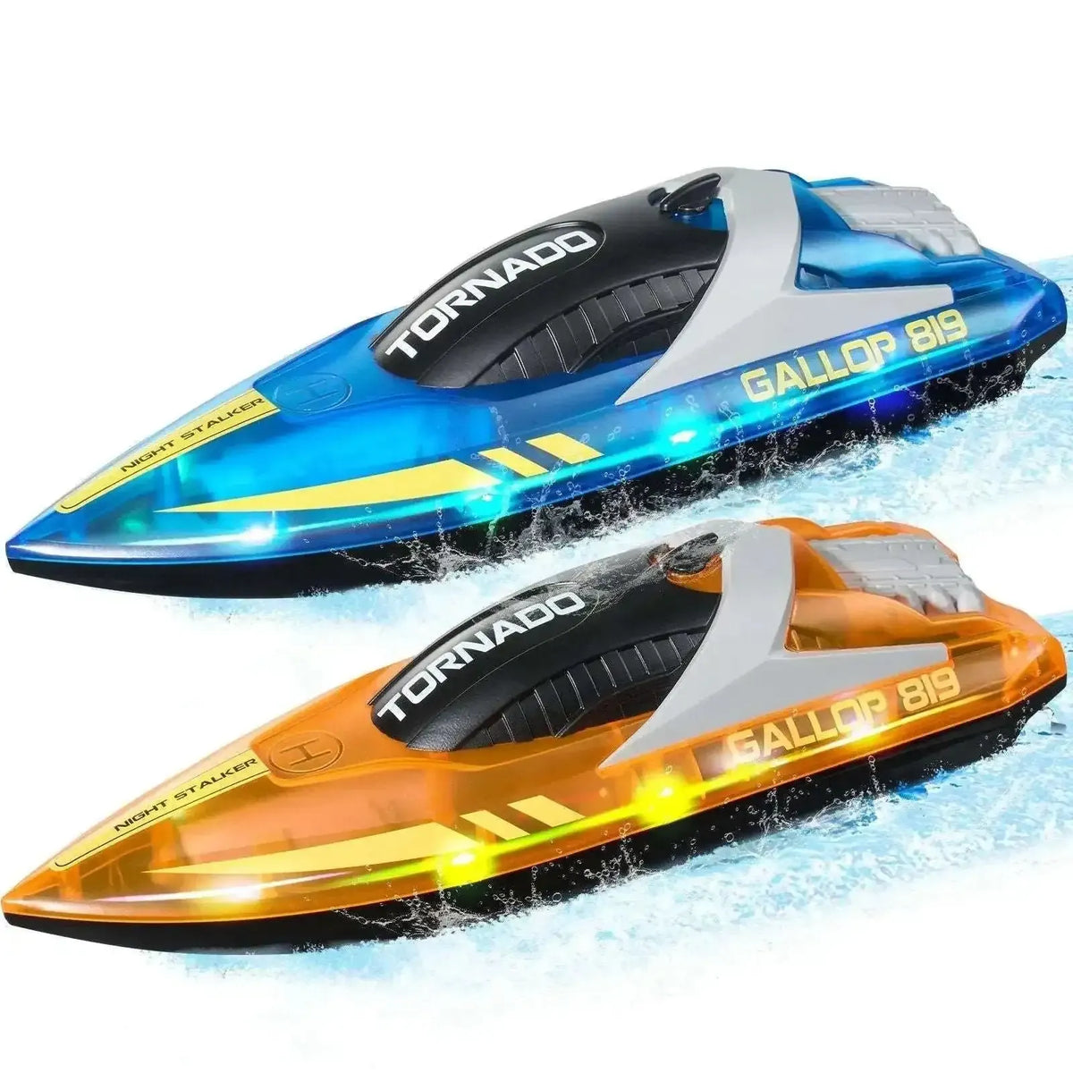Christmas gifts! 2 PCS RC Boat 2.4 GHz Remote Control Racing Boat 12 km/h Kids Adults Gift VYSN Boat / Blue + Green Boat / Blue + Orange Boat / Blue + Green-Boat / Blue + Orange-