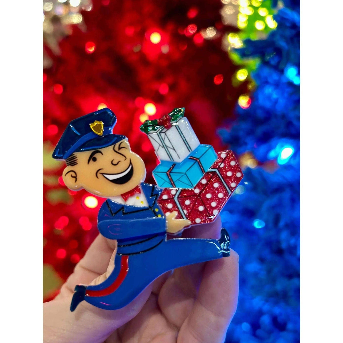 Christmas Happy Mail Brooch by 50's Vintage Dame x Lipstick & Chrome Quirks! BROOCH BROOCH & EARRINGS BROOCH-BROOCH & EARRINGS-