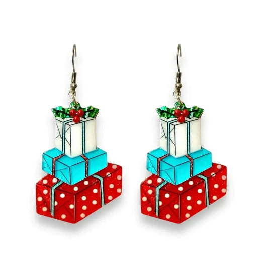 Christmas Happy Mail Earrings by 50's Vintage Dame x Lipstick & Chrome Cartsfy Inc.
