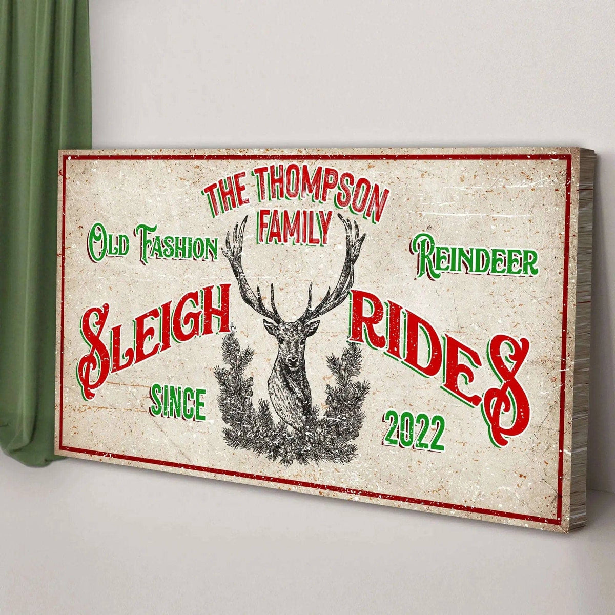 Christmas Reindeer Sign Tailored Canvases 20x10 inch Medium Premium Gallery Wrapped 48x24 inch Large Premium Gallery Wrapped 60x30 inch Extra Large Premium Gallery Wrapped 20x10 inch Medium Premium Gallery Wrapped-48x24 inch Large Premium Gallery Wrapped-60x30 inch Extra Large Premium Gallery Wrapped-