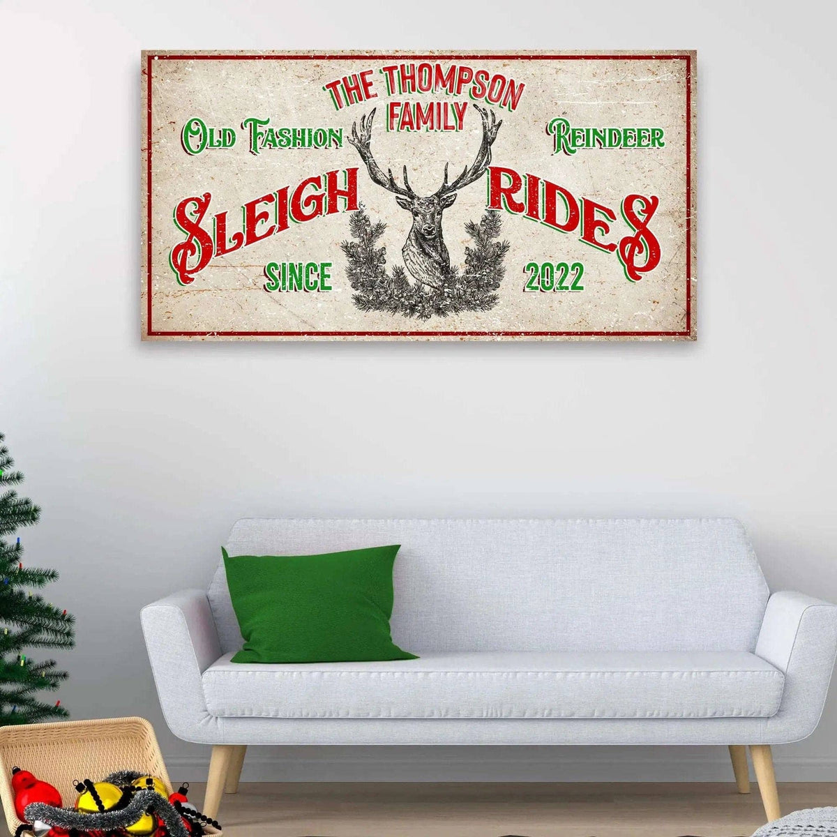Christmas Reindeer Sign Tailored Canvases 20x10 inch Medium Premium Gallery Wrapped 48x24 inch Large Premium Gallery Wrapped 60x30 inch Extra Large Premium Gallery Wrapped 20x10 inch Medium Premium Gallery Wrapped-48x24 inch Large Premium Gallery Wrapped-60x30 inch Extra Large Premium Gallery Wrapped-