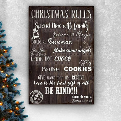 Christmas Rules Sign